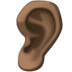 👂🏿 ear: dark skin tone display on Facebook